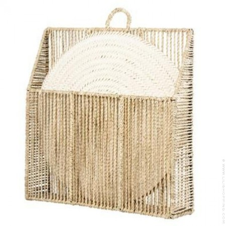 Panier à accrocher en fibre naturelle ressée