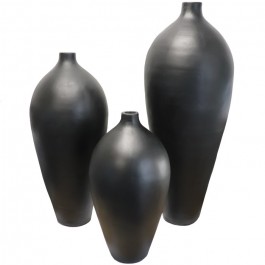 Set of 3 black matte Anggun jars
