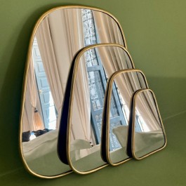 24 cm trapeze brass mirror