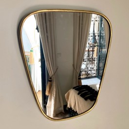 33 cm trapeze brass mirror