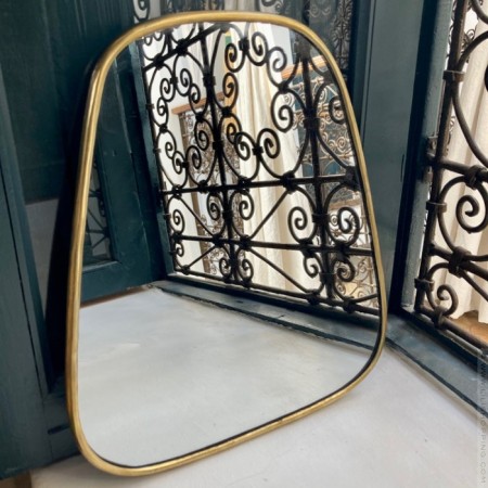 40 cm trapeze brass mirror
