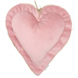 25 cm pink velvet heart