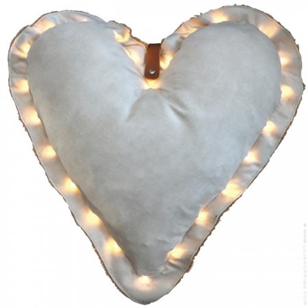 25 cm off white velvet heart