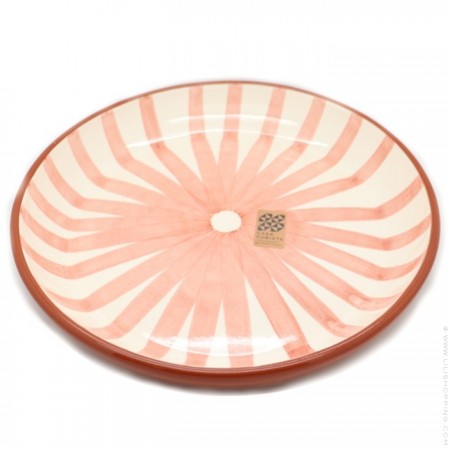 Plat 27,5 cm  motif rayons terracotta