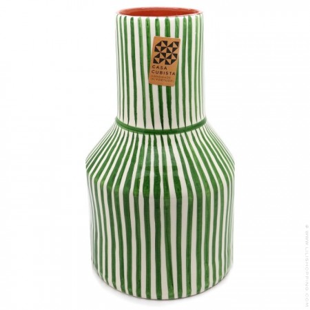Green stripes Garafe vase