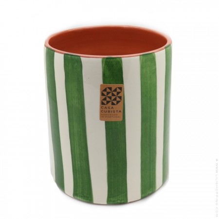 15 cm green stripes vase