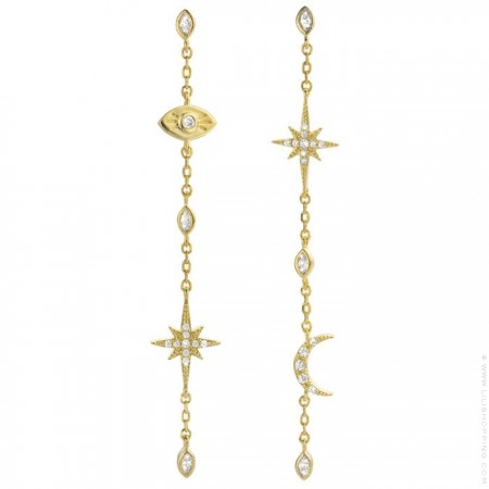 Boucles d'oreilles Diwali River plaquées or