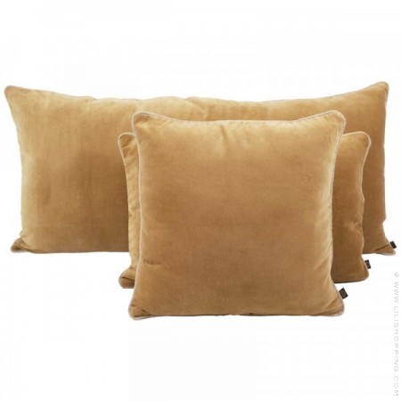 Housse de coussin carré NewDelhi kaki + intérieur