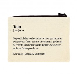 Tata printed cotton pouch