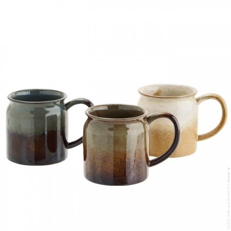 Set of 3 stonewear mugs