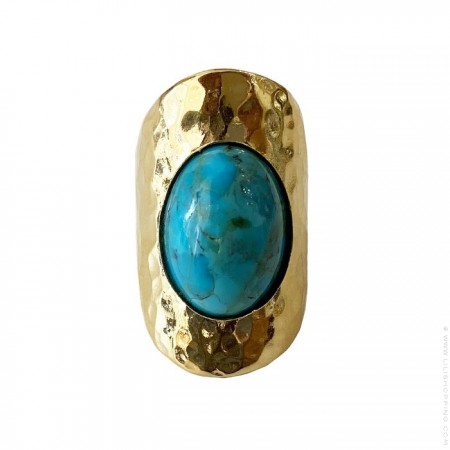 Gold platted black agate ring
