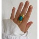 Gold platted black agate ring