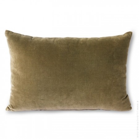 Army green velvet cushion