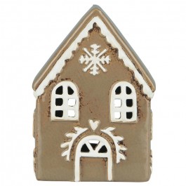 Gingerbread snowflake tealight white house