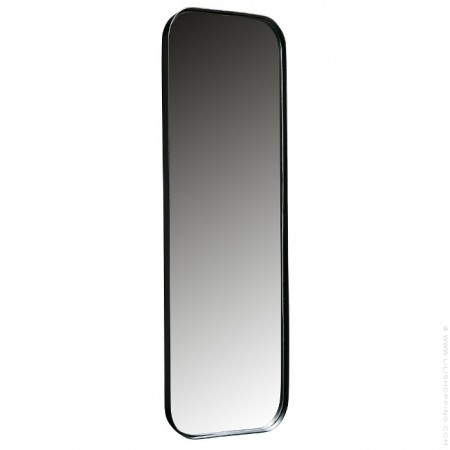 Miroir bord métal noir 170 x 40 cm
