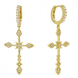 Olga cross gold platted earrings