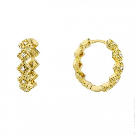 Gold platted Lovely Sparkling hoop earrings