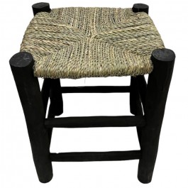 Black painted eucalyptus wood stool