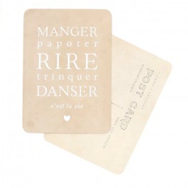 Manger, Papoter, Rire, Trinquer, ... Cinq Mai postcard