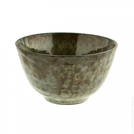 Stonneware small green and brown bowl