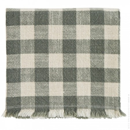 Green and ecru checked kitchen towel