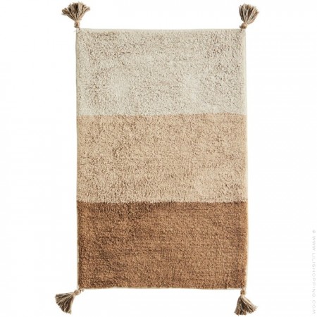 Tufted 3 colours (sand, gingembre root and dijon) cotton bath mat