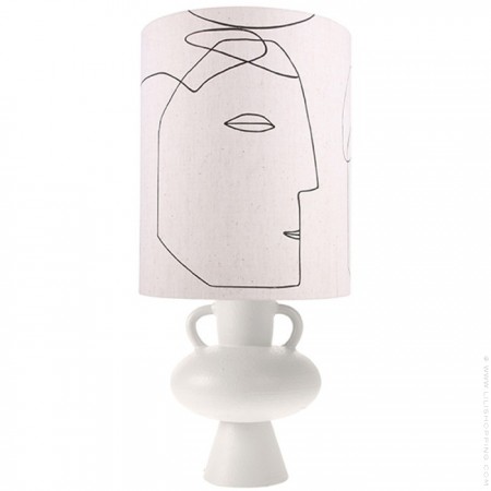 Printed faces table lamp