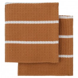 Set of 2 camel Rena hand or kitchen towels