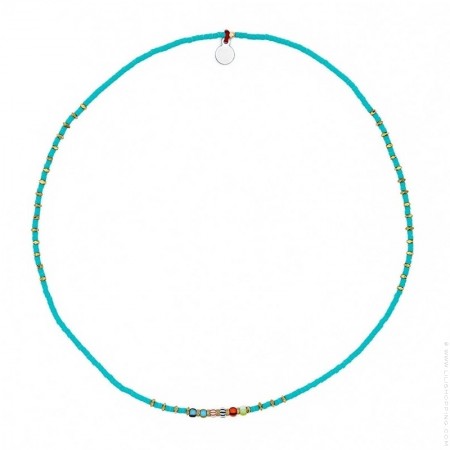 Collier Andy ras du cou turquoise