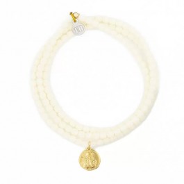 Bracelet 3 tours Raphaël gold vanille