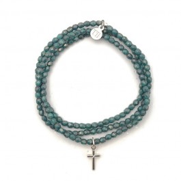 3 turn new cross turquoise moon dust bracelet