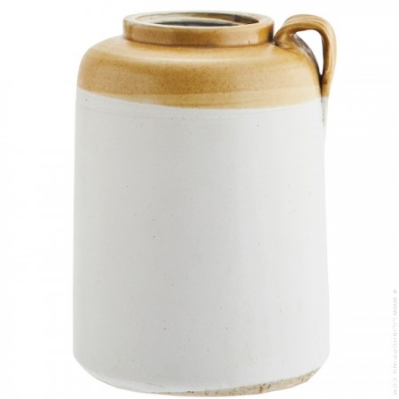 Mustard and off white jug