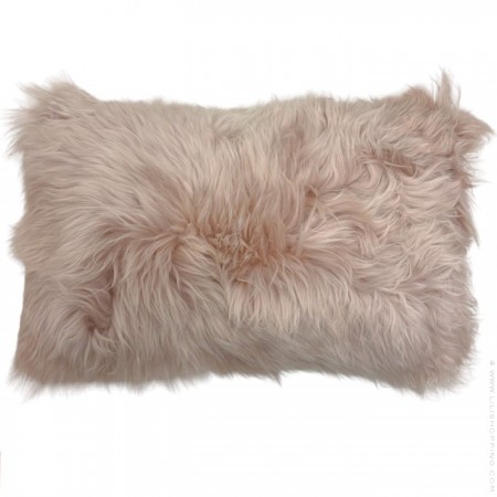 Genuine New Zeland sheep rectangular pink cushion