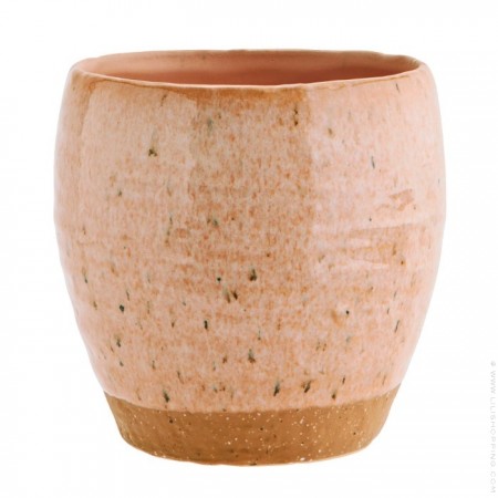 H 15,5 cm peach pink stoneware flower pot