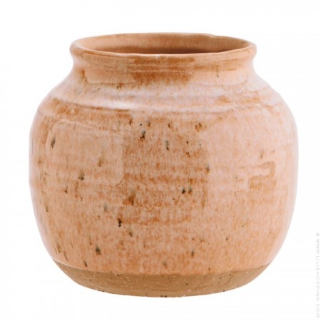H 13,5 cm peach pink stoneware flower pot