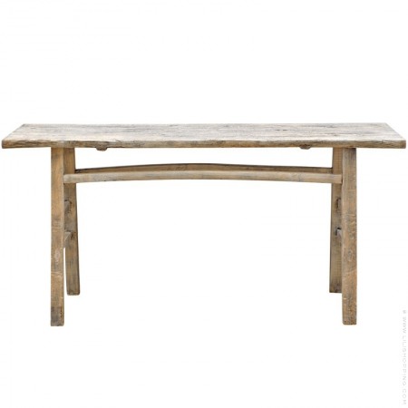 Reclaimed elm wood console table