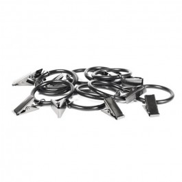 Set of 10 rings with clips for curtains