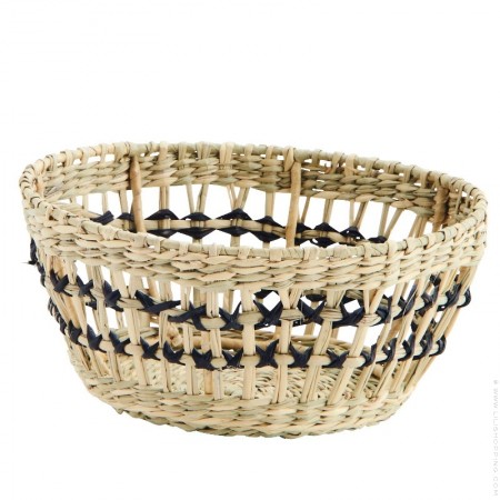 Natural and black seagrass basket