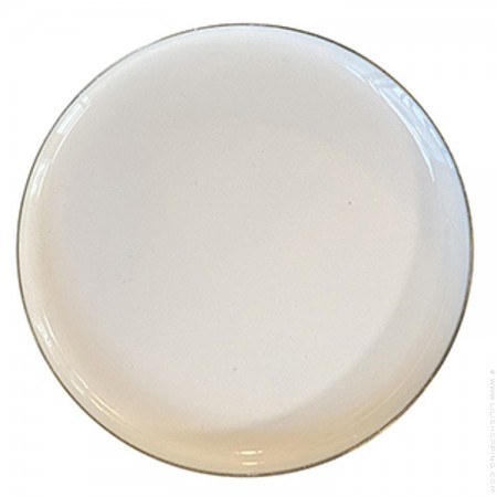Cream 35 cm enamelled round tray