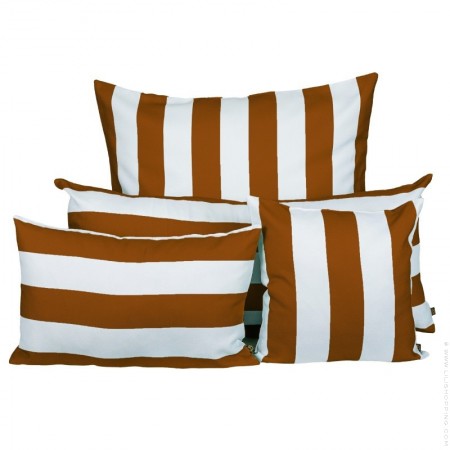Biarritz copper and white outdoor rectangular cushion