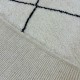 Tapis Beni Ouarain blanc à losanges noirs 210 x 150 cm