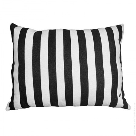 Natural linen 45 x 45 cm cushion with an black twill