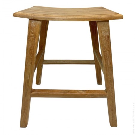 Tabouret de bar 65 cm en teck recyclé