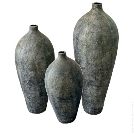 Set of 3 grey Anggun jars