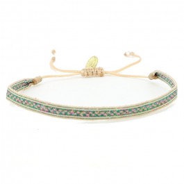 Bracelet Argentinas beige, rose et vert