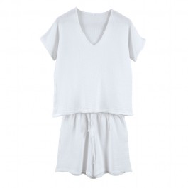 Symi ensemble short et tee shirt L/XL blanc