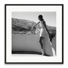Black and white The Tennis Player framed poster