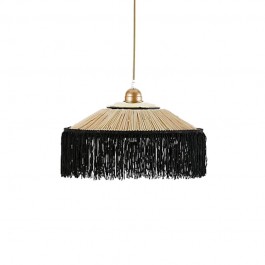 Pendant lamp Parasol 30 cm black fringes