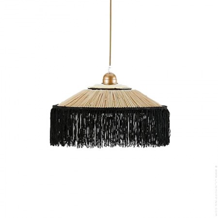 Pendant lamp Parasol 30 cm golden fringes
