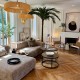 Pendant lamp Parasol 70 cm golden fringes